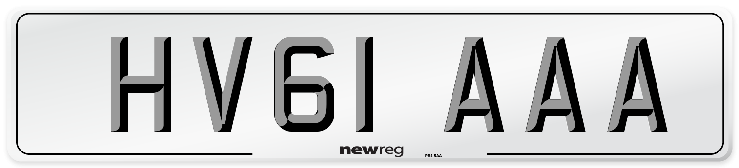HV61 AAA Number Plate from New Reg